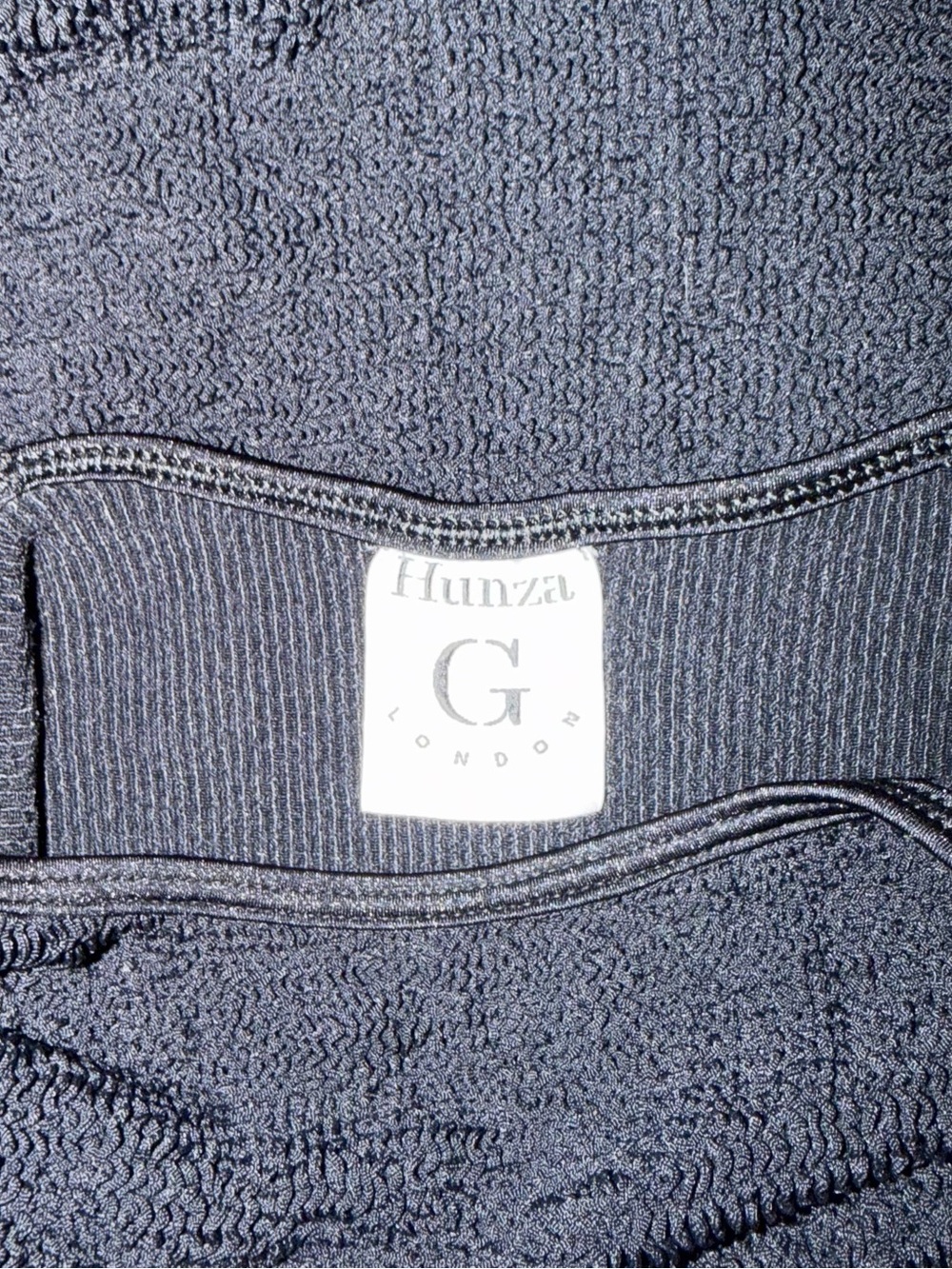 Hunza G Pamela Black One Piece Swimsuit Classic Timeless Crinkle Noir Bodysuit - Picture 8 of 8